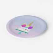 Unicorn Cake Birthday Bord Roze Paars Gold (Gekanteld)