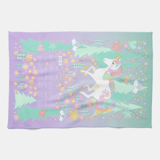 Unicorn Calendar Towel Theedoek (Horizontaal)