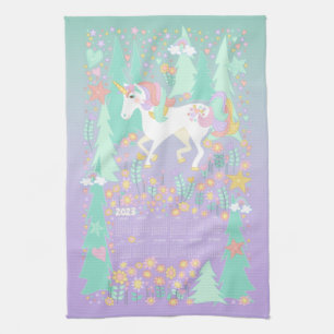 Unicorn Calendar Towel Theedoek