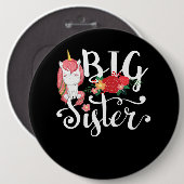 Unicorn Calligraphy Big Sister Ronde Button 6,0 Cm (Voorkant /achterkant)