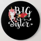 Unicorn Calligraphy Big Sister Ronde Button 6,0 Cm (Voorkant)