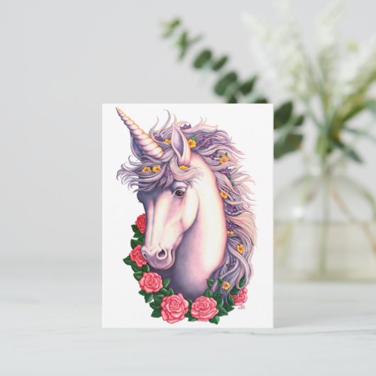 Unicorn Cameo Briefkaart (Staand voorkant)