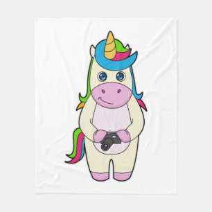 Unicorn Camera Fleece Deken