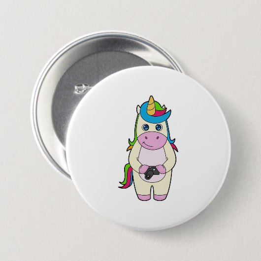 Unicorn Camera Ronde Button 7,6 Cm (Voorkant /achterkant)