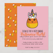 Unicorn Candy Corn Invitation ~ Unicandycorn! Kaart (Voorkant / Achterkant)