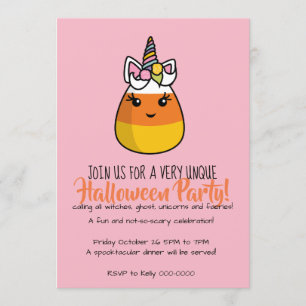Unicorn Candy Corn Invitation ~ Unicandycorn! Kaart