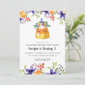 Unicorn Candy Corn | Uitnodiging van de Halloween- (Staand voorkant)