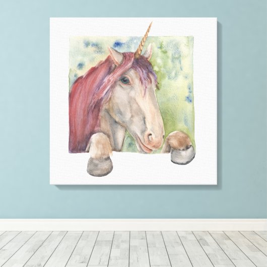 Unicorn Canvas Afdruk (Insitu (Houten vloer))