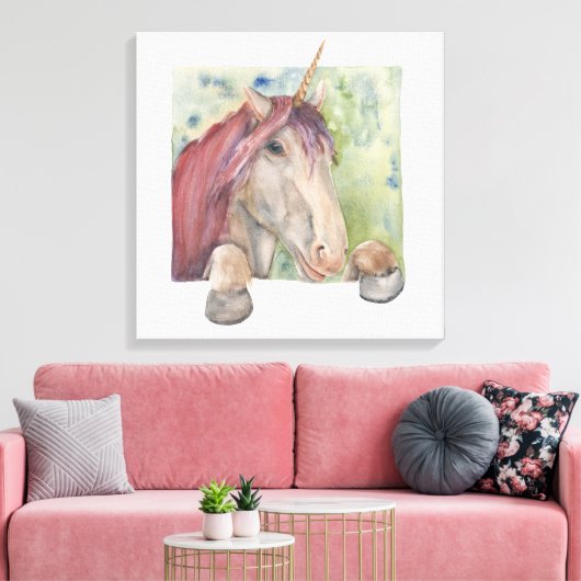 Unicorn Canvas Afdruk (Insitu (Woonkamer))