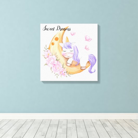 Unicorn Canvas Print (Insitu (Houten vloer))