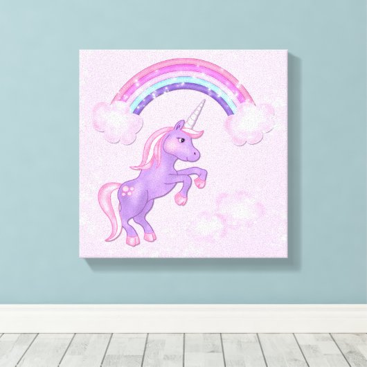 Unicorn Canvas Print (Insitu (Houten vloer))
