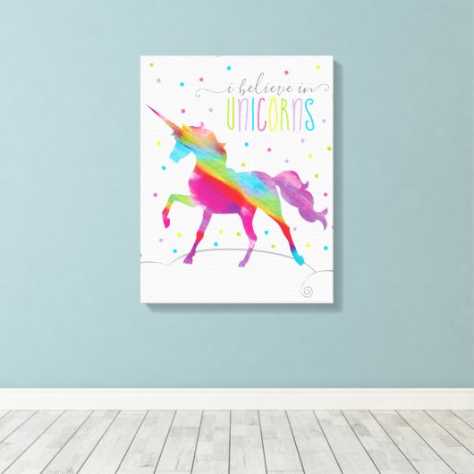 Unicorn Canvas Print (Insitu (Houten vloer))