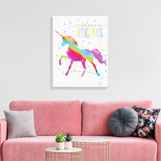 Unicorn Canvas Print (Insitu (Woonkamer))