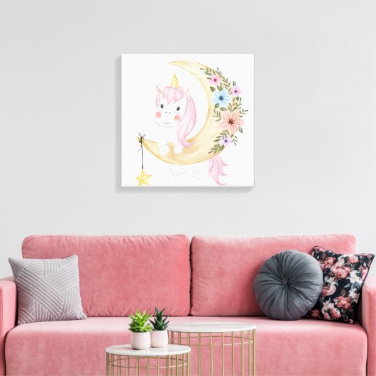 Unicorn Canvas Print (Insitu (Woonkamer))