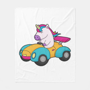 Unicorn Car Fleece Deken
