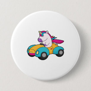 Unicorn Car Ronde Button 7,6 Cm