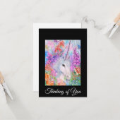 Unicorn Card Denking of you Kaart (Voorkant / Achterkant in situ)