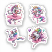 Unicorn caricature kleurstof sticker (Voorkant)