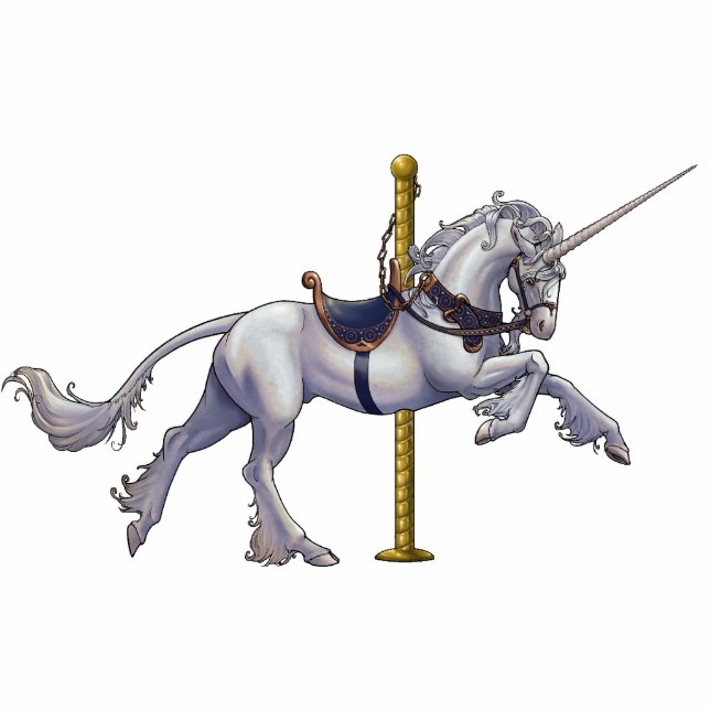 Unicorn Carousel Cutout/Pin Staand Fotobeeldje (Voorkant)