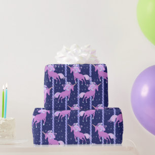 Unicorn Carousel- nacht Cadeaupapier