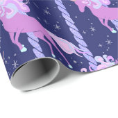Unicorn Carousel- nacht Cadeaupapier (Rol Hoek)