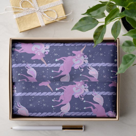 Unicorn Carousel- nacht Tissuepapier (Geschenk)
