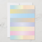 Unicorn Cartoon Dieren pasteelmeisjes 1e verjaarda Kaart (Achterkant)