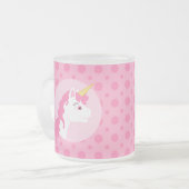 Unicorn cartoon matglas koffiemok (Voorkant links)
