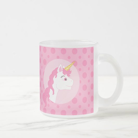 Unicorn cartoon matglas koffiemok (Rechts)