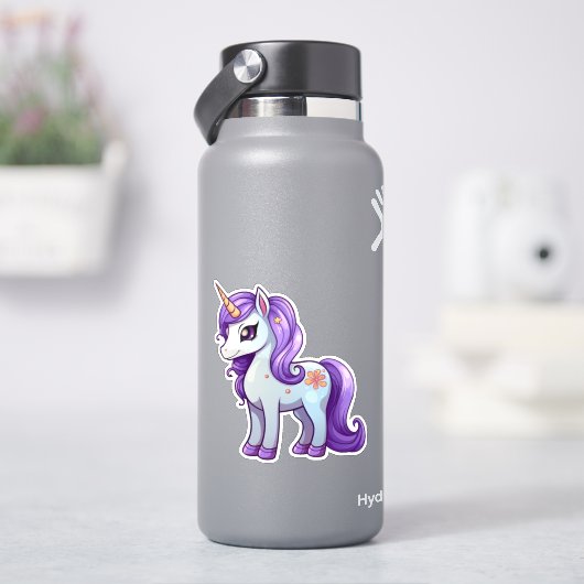 Unicorn cartoon tekening sticker (HydroFlask)