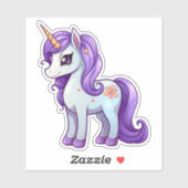 Unicorn cartoon tekening sticker (Vel)