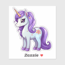 Unicorn cartoon tekening sticker