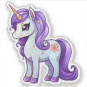 Unicorn cartoon tekening sticker (Voorkant)