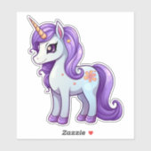 Unicorn cartoon tekening sticker (Vel)