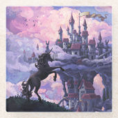 Unicorn Castle Art Glazen Onderzetter (Voorkant)