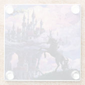 Unicorn Castle Art Glazen Onderzetter (Achterkant)