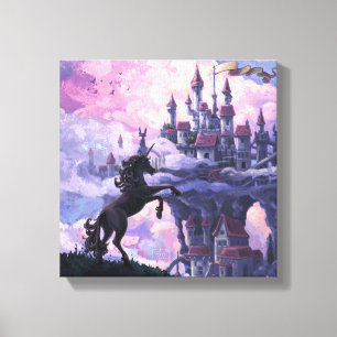 Unicorn Castle Canvas Afdruk