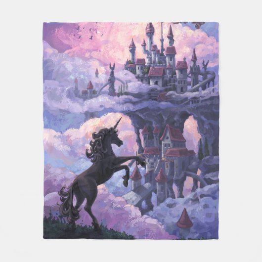 Unicorn Castle Fleece Deken (Voorkant)