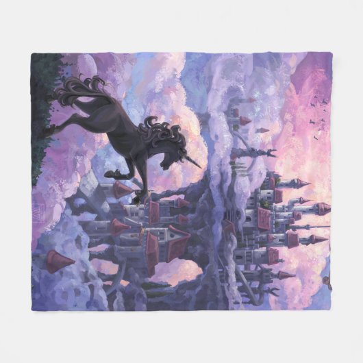 Unicorn Castle Fleece Deken (Voorkant (Horizontaal))