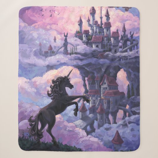 Unicorn Castle geschilderde kunst Sherpa Deken (Voorkant)