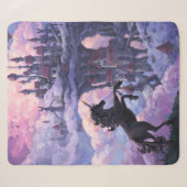 Unicorn Castle geschilderde kunst Sherpa Deken (Voorkant (horizontaal))