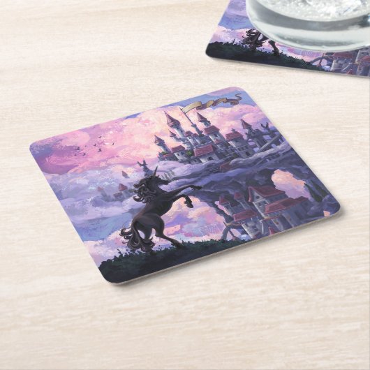 Unicorn Castle Kartonnen Onderzetters (Schuin)