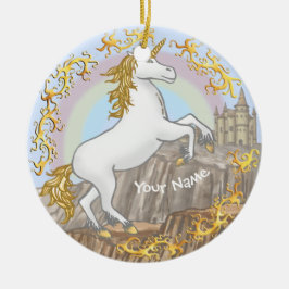 Unicorn Castle Keramisch Ornament