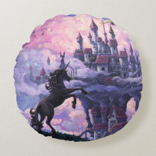 Unicorn Castle Rond Kussen