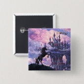 Unicorn Castle Vierkante Button 5,1 Cm (Voorkant /achterkant)