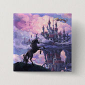 Unicorn Castle Vierkante Button 5,1 Cm (Voorkant)