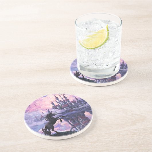 Unicorn Castle Zandsteen Onderzetter (Zijkant)