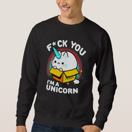 Unicorn Cat Cute Animal Sassy Quote Trui (Voorkant)