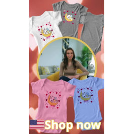 Unicorn Cat Dreams Magical Moon Hearts  Romper