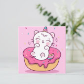 Unicorn Cat Holiday Kaart (Staand voorkant)